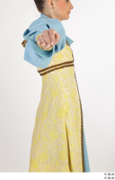  Photos Woman in Historical Dress 13 15th century Medieval clothing blue Yellow and Dress upper body 0004.jpg